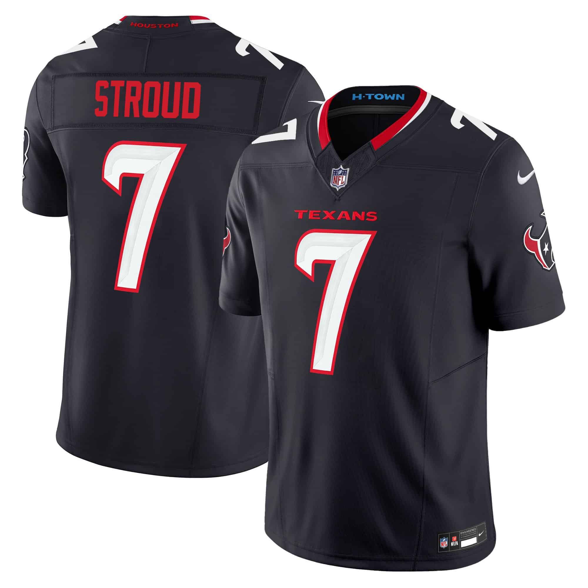 Men Houston Texans #7 Stroud Black 2024 Nike Vapor Limited NFL Jersey style 1